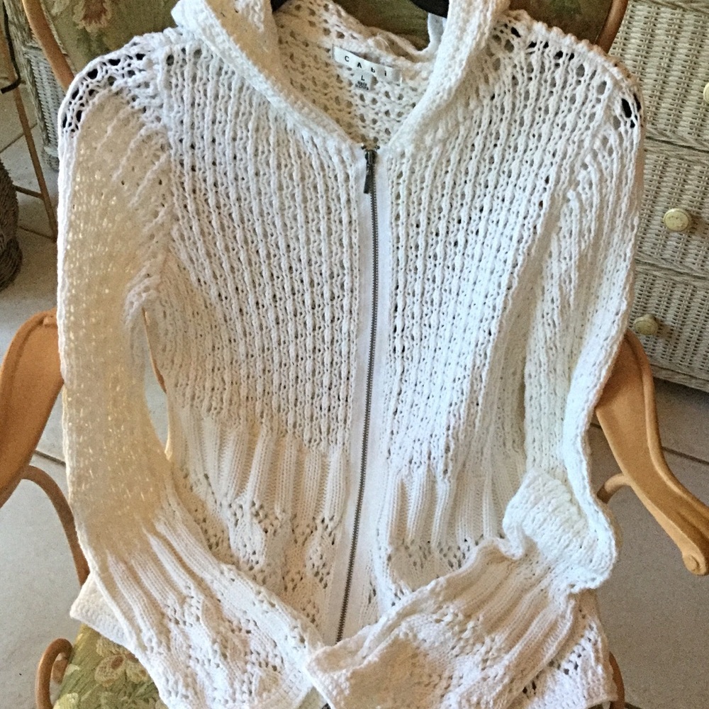 Luscious CAbi crochet cotton hoodie L
